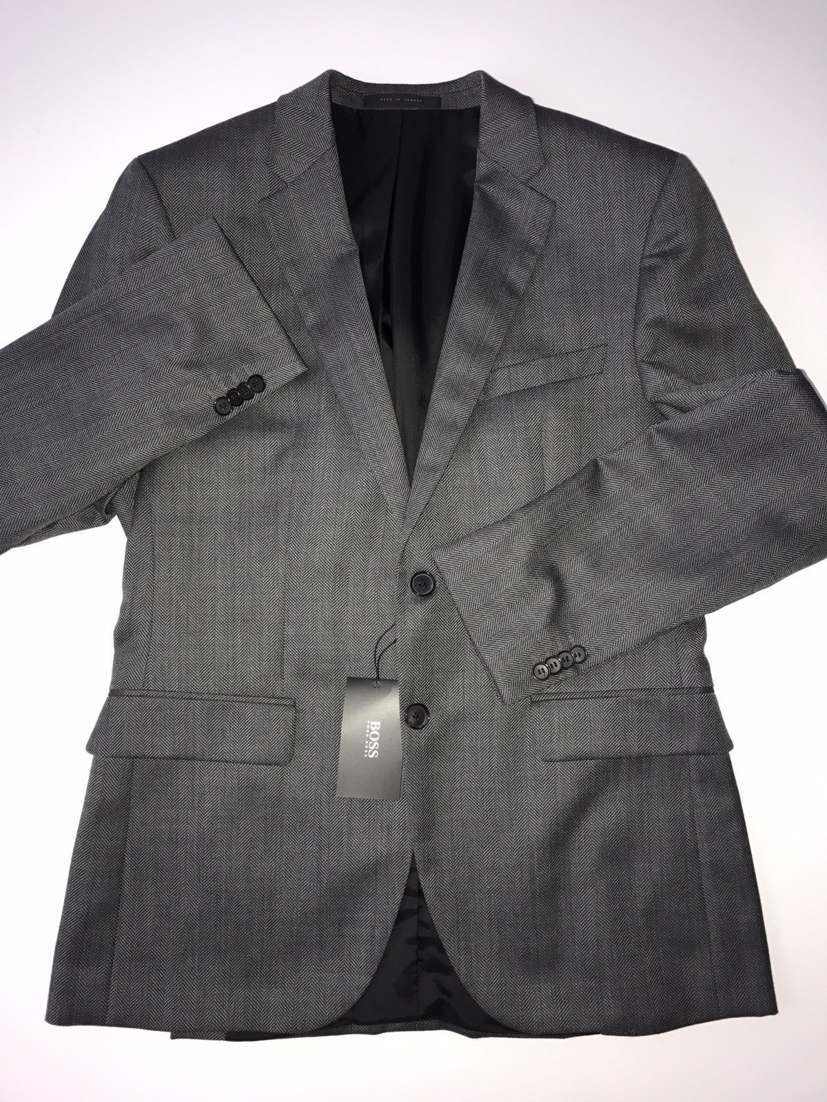 Boss Hugo Boss Grand Silk / Wool Dark Gray Sport Coat Jacket 38r Us Nwt $695
